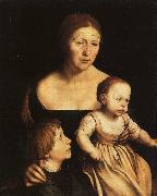 Hans Holbein The Artist's Wife with Katherine and Philip Germany oil painting artist